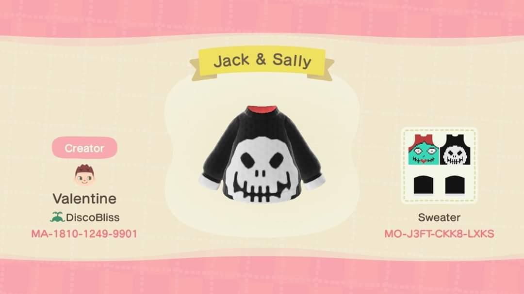 Animal Crossing Design Code: MO-J3FT-CKK8-LXKS Jack & Sally