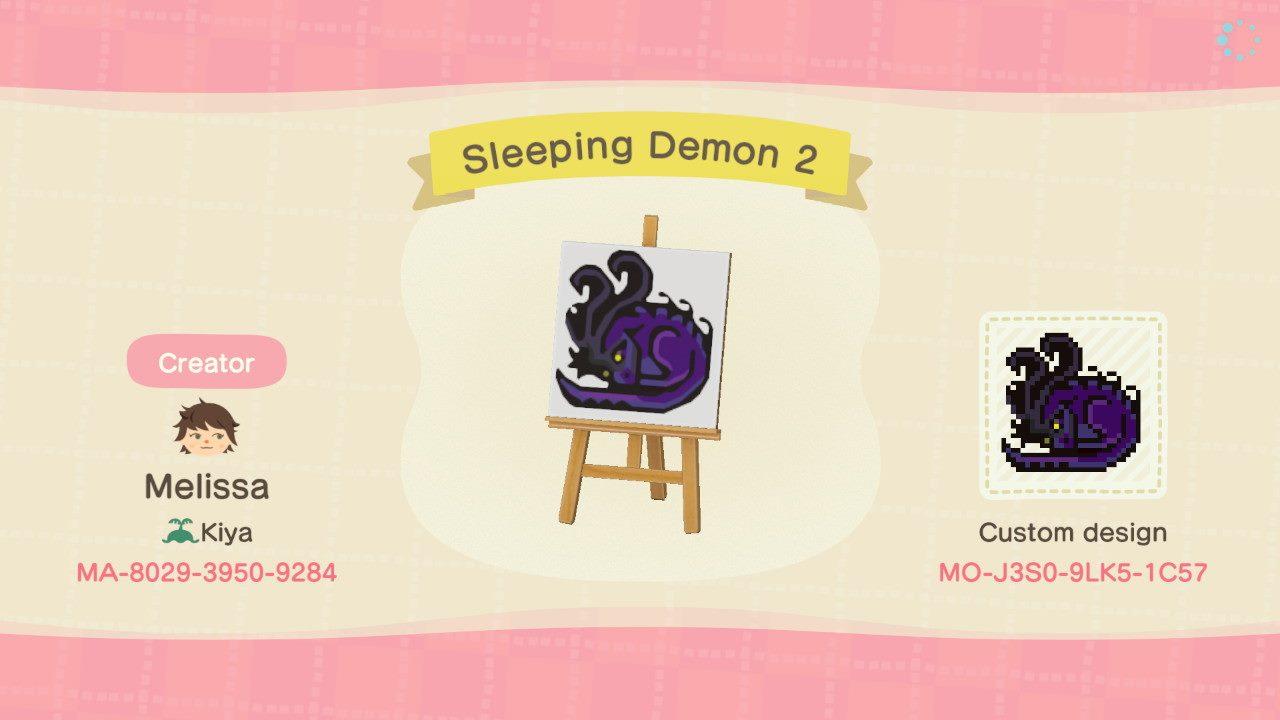 Animal Crossing Design Code: MO-J3S0-9LK5-1C57 Sleeping Demon 2