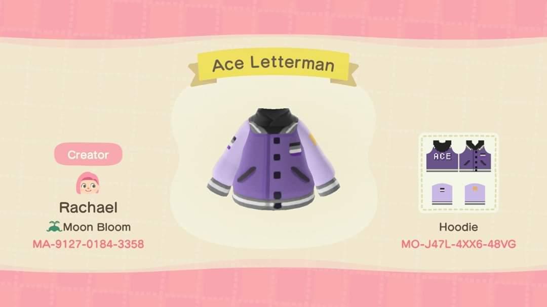 Animal Crossing Design Code: MO-J47L-4XX6-48VG Ace Letterman