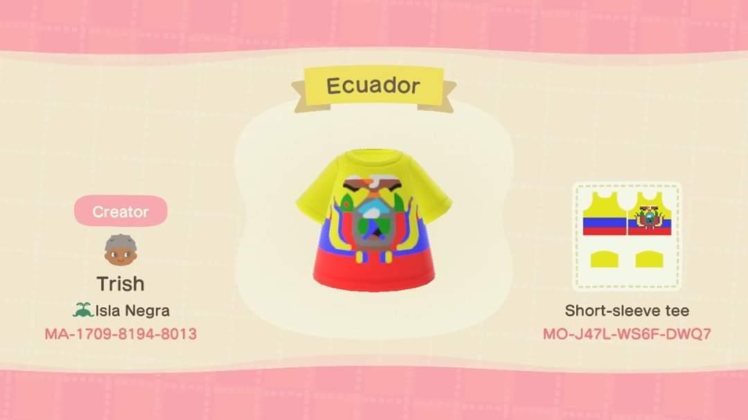 Animal Crossing Design Code: MO-J47L-WS6F-DWQ7 Ecuador
