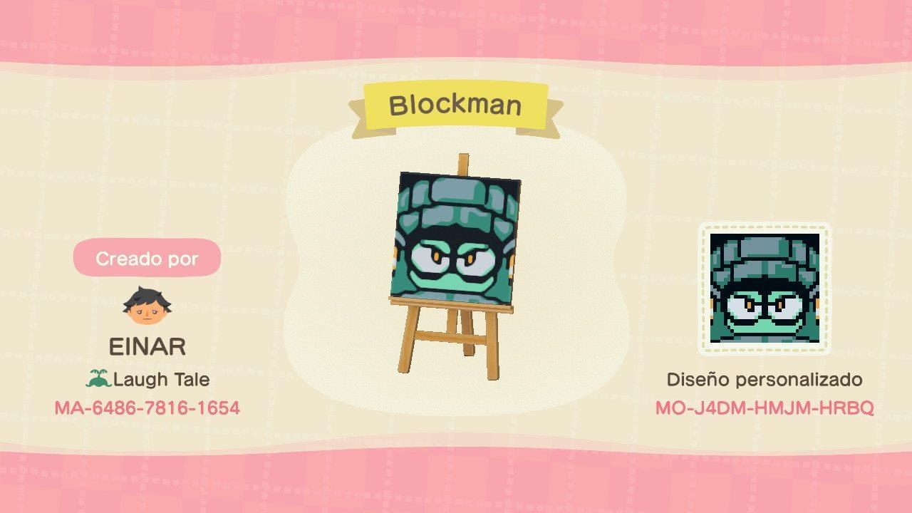 Animal Crossing Design Code: MO-J4DM-HMJM-HRBQ Blockman Megaman 11
