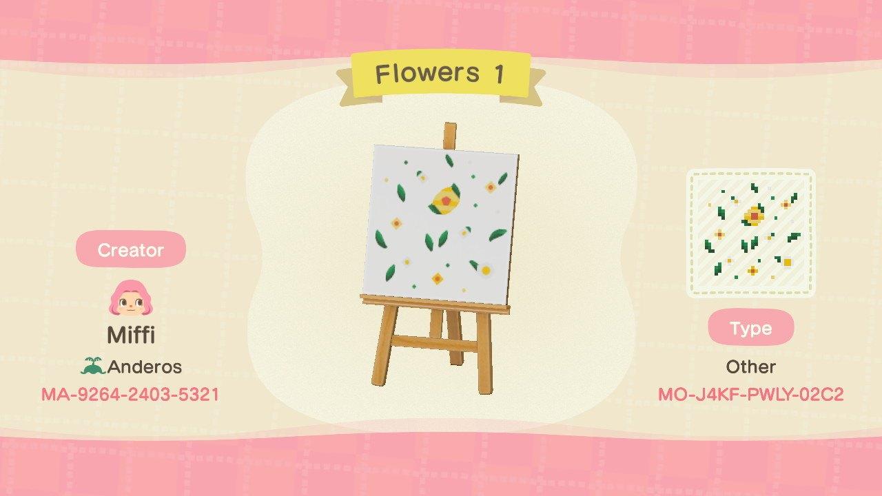 Animal Crossing Design Code: MO-J4KF-PWLY-02C2 Flowers 1