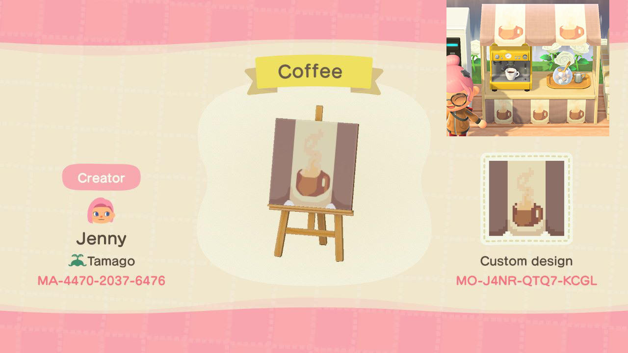 Animal Crossing Design Code: MO-J4NR-QTQ7-KCGL Coffee