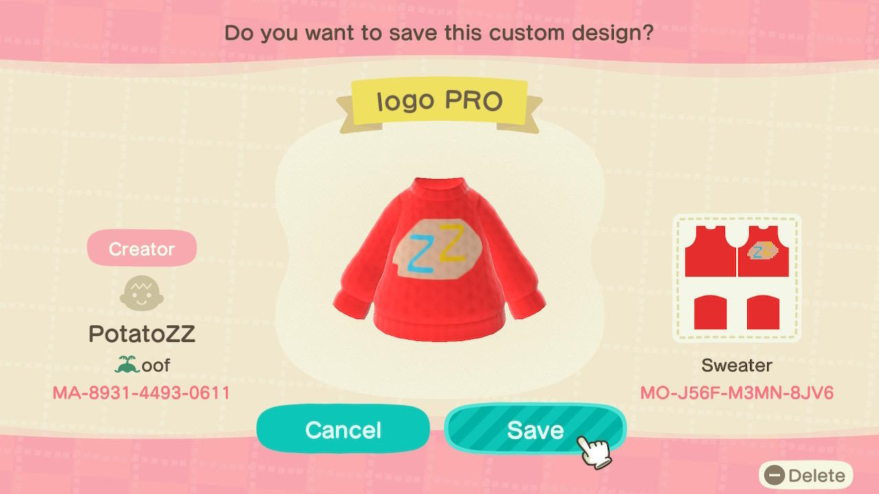 Animal Crossing Design Code: MO-J56F-M3MN-8JV6 logo PRO
