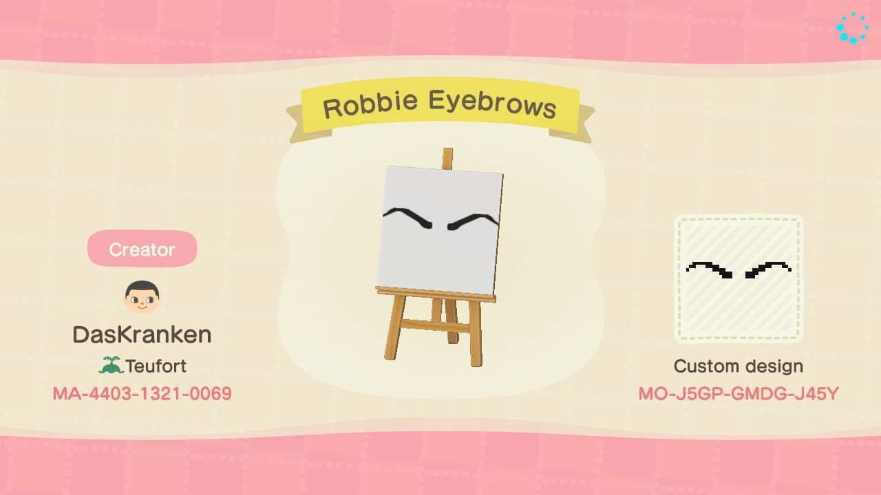 Animal Crossing Design Code: MO-J5GP-GMDG-J45Y Robbie Eyebrows