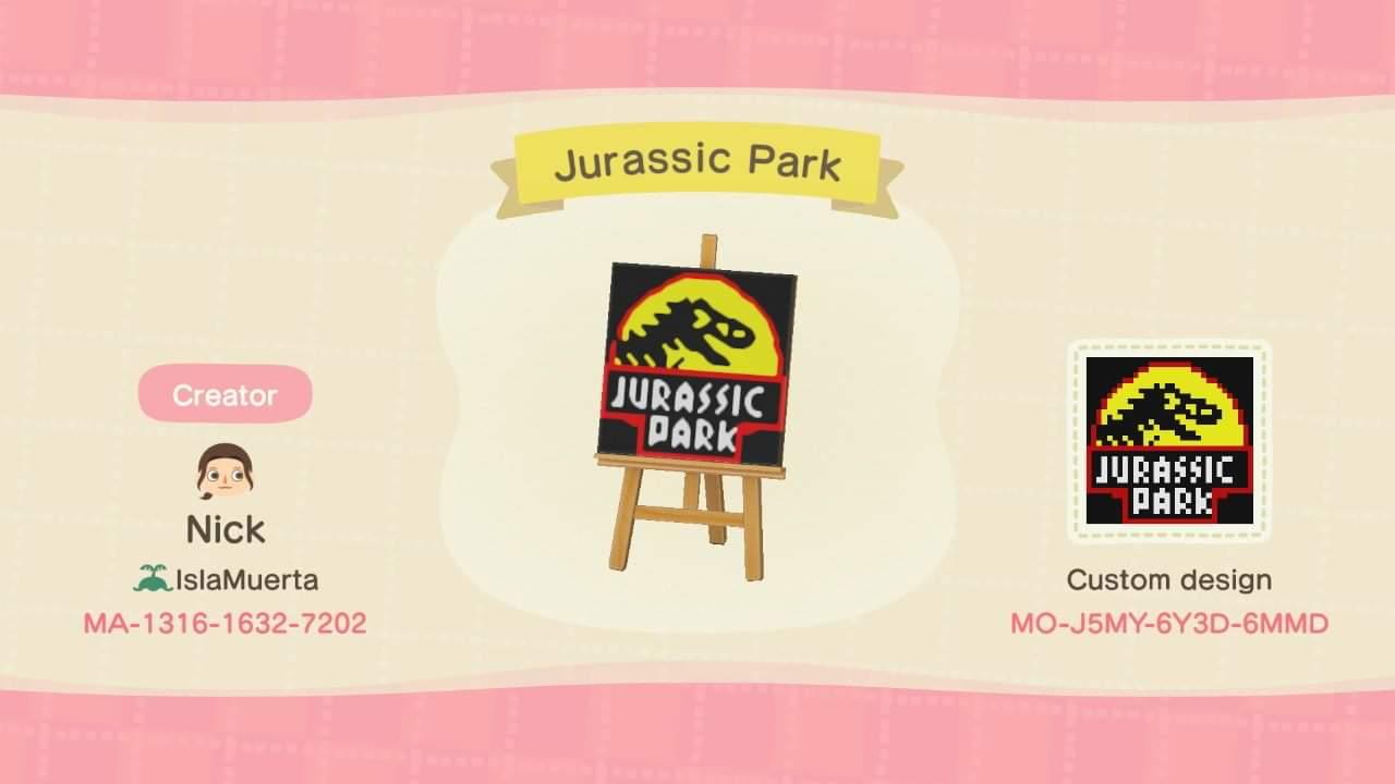 Animal Crossing Design Code: MO-J5MY-6Y3D-6MMD Jurassic Park