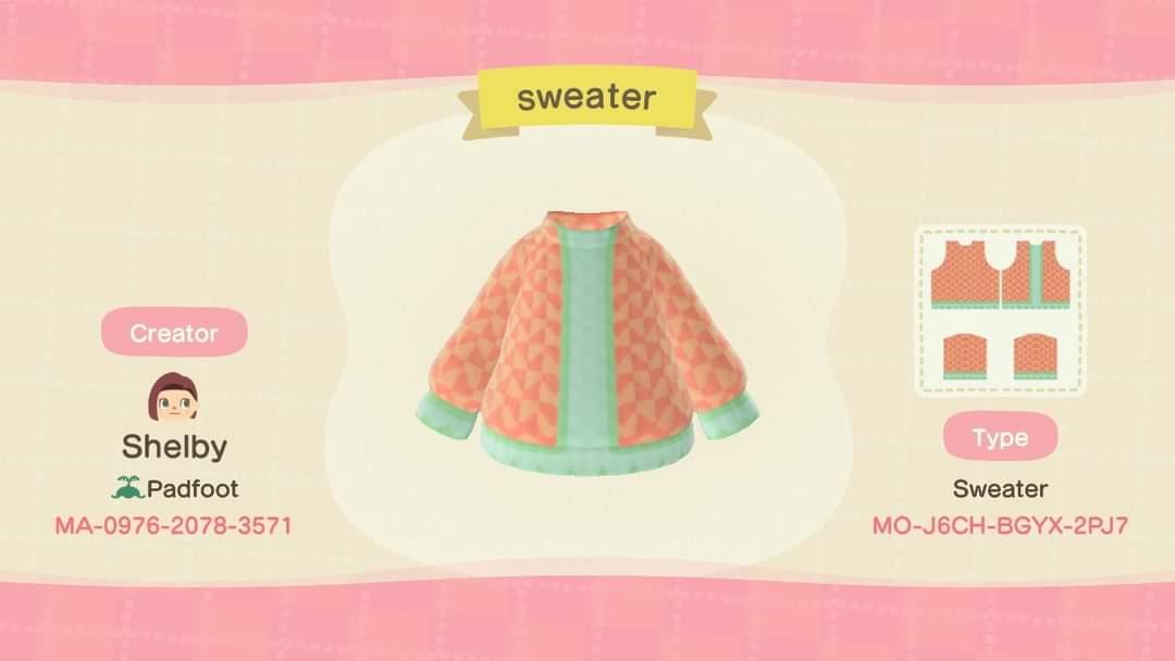 Animal Crossing Design Code: MO-J6CH-BGYX-2PJ7 Sweater