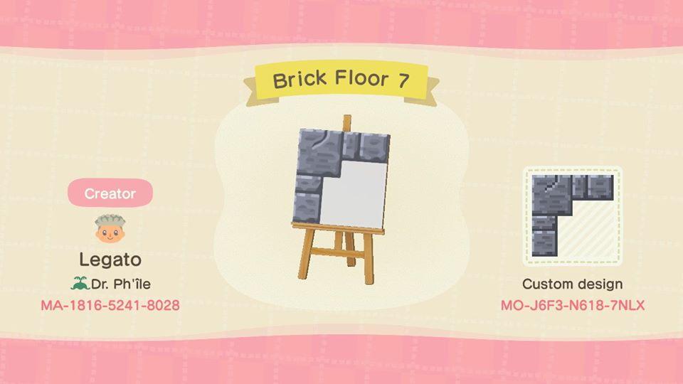 Animal Crossing Design Code: MO-J6F3-N618-7NLX Brick Floor 7