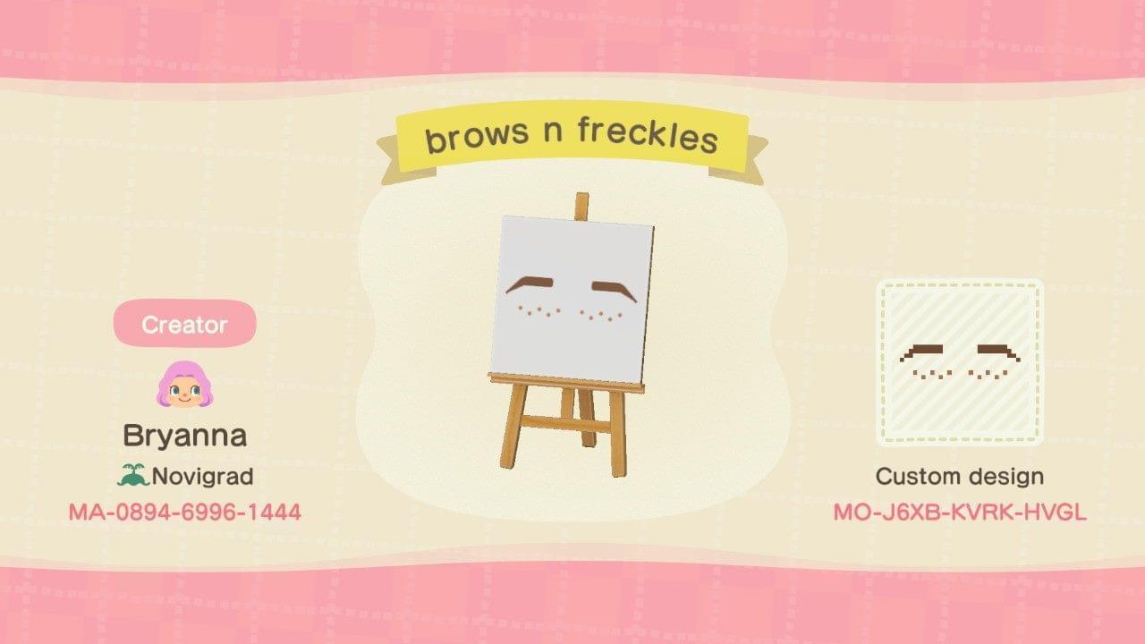 Animal Crossing Design Code: MO-J6XB-KVRK-HVGL Brows n freckles