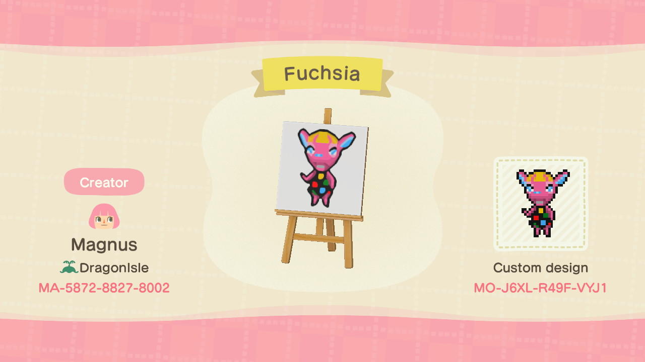 Animal Crossing Design Code: MO-J6XL-R49F-VYJ1 Fuchsia Signpost