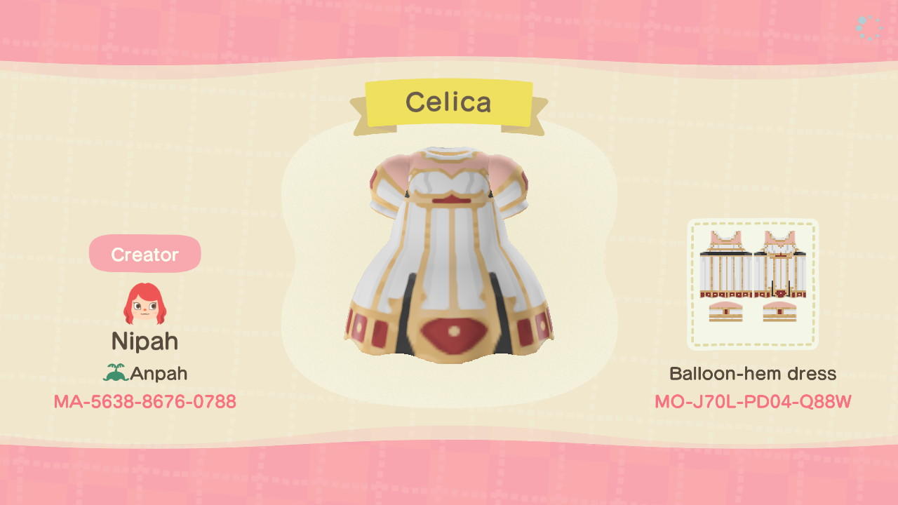 Animal Crossing Design Code: MO-J70L-PD04-Q88W Fire Emblem Celica