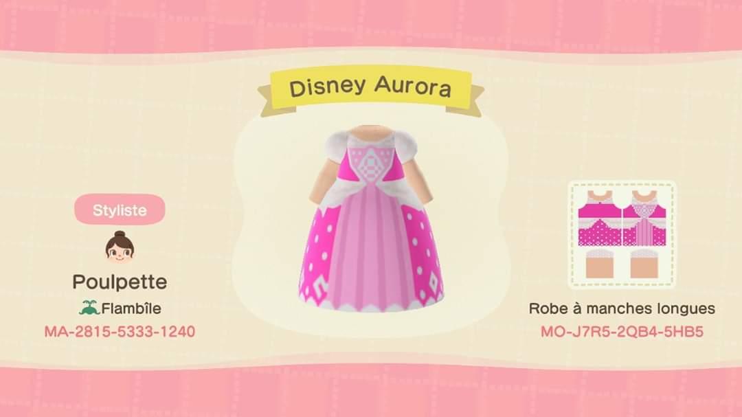 Animal Crossing Design Code: MO-J7R5-2QB4-5HB5 Disney Aurora