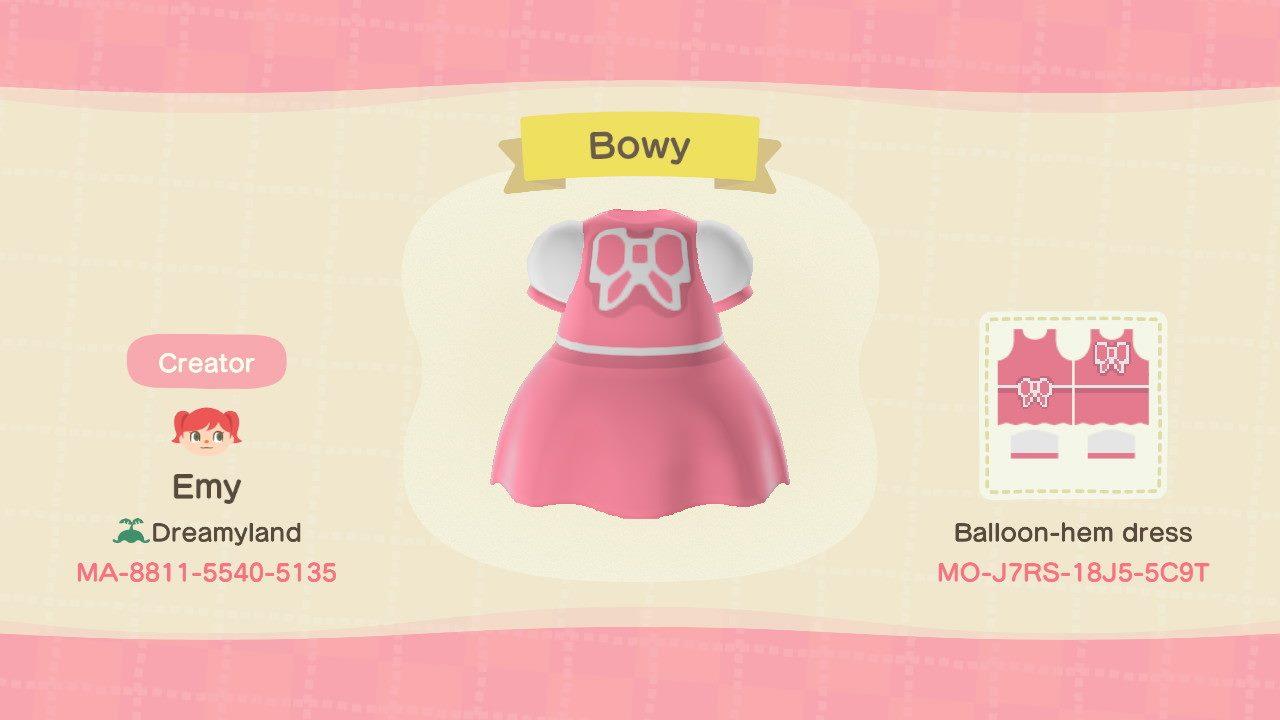 Animal Crossing Design Code: MO-J7RS-18J5-5C9T Pink Bowy