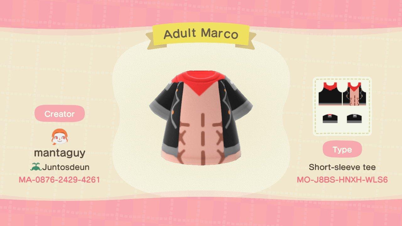Animal Crossing Design Code: MO-J8BS-HNXH-WL56 Adult Marco