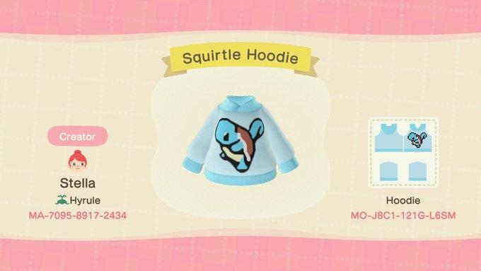 Animal Crossing Design Code: MO-J8C1-121G-L6SM Squirtle Hoodie