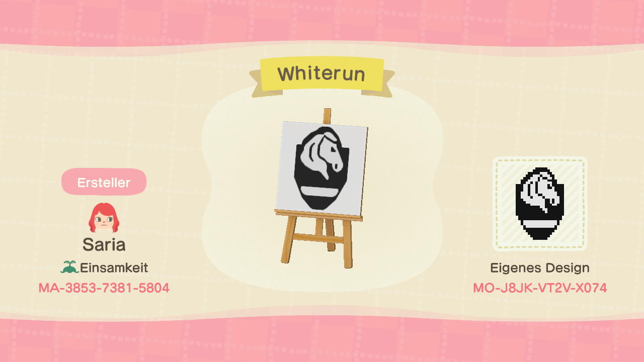 Animal Crossing Design Code: MO-J8JK-VT2V-X074 Whiterun