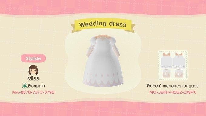 Animal Crossing Design Code: MO-J94H-H5G2-CWPK Wedding Dress