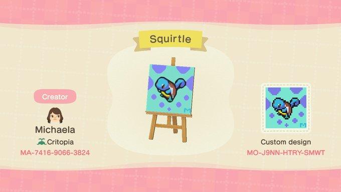 Animal Crossing Design Code: MO-J9NN-HTRY-SMWT Squirtle