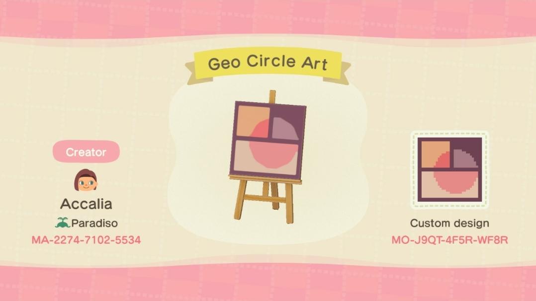 Animal Crossing Design Code: MO-J9QT-4F5R-WF8R Geo Circle Art
