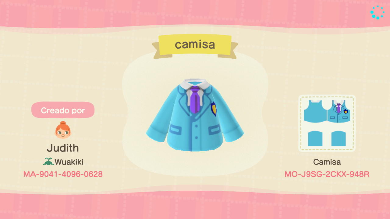 Animal Crossing Design Code: MO-J9SG-2CKX-948R Chaqueta