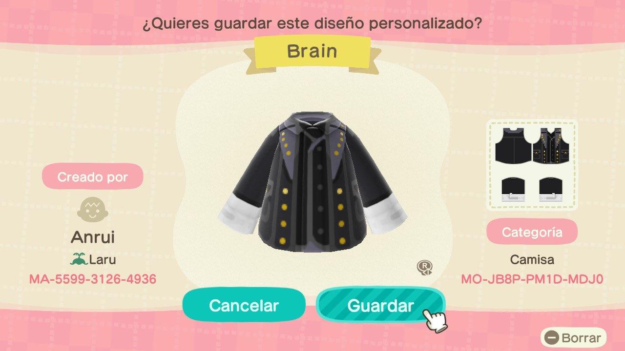 Animal Crossing Design Code: MO-JB8P-PM1D-MDJ0 KHX - Brain/Blaine