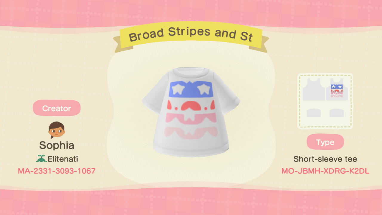 Animal Crossing Design Code: MO-JBMH-XDRG-K2DL Broad Stripes and Br