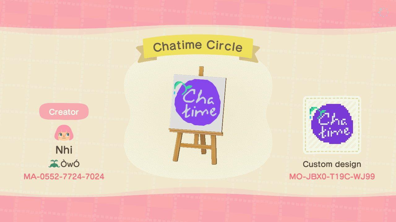 Animal Crossing Design Code: MO-JBX0-T19C-WJ99 Chatime