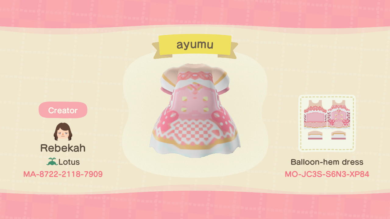 Animal Crossing Design Code: MO-JC3S-S6N3-XP84 ayumu