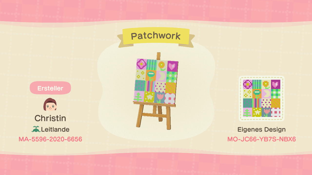 Animal Crossing Design Code: MO-JC66-YB7S-NBX6 Patchwork