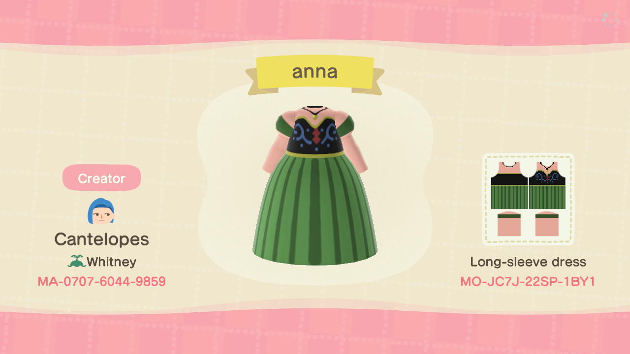Animal Crossing Design Code: MO-JC7J-22SP-1BY1 anna