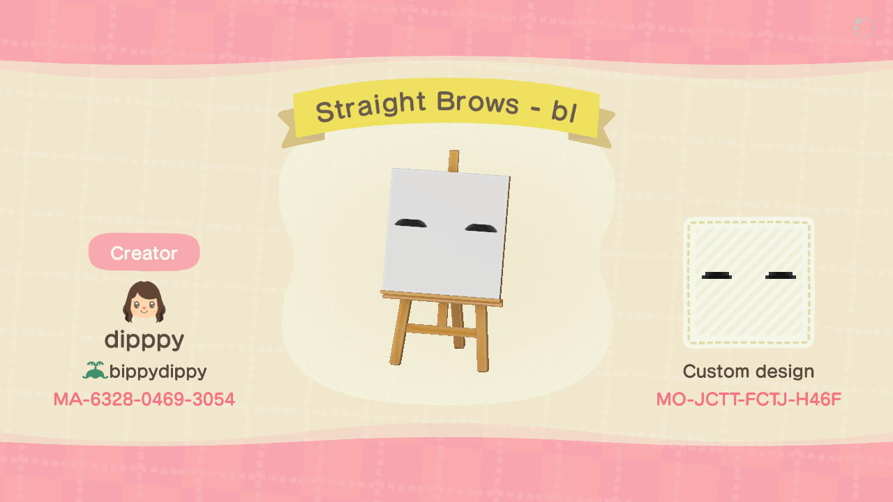 Animal Crossing Design Code: MO-JCTT-FCTJ-H46F Straight Brows - bl