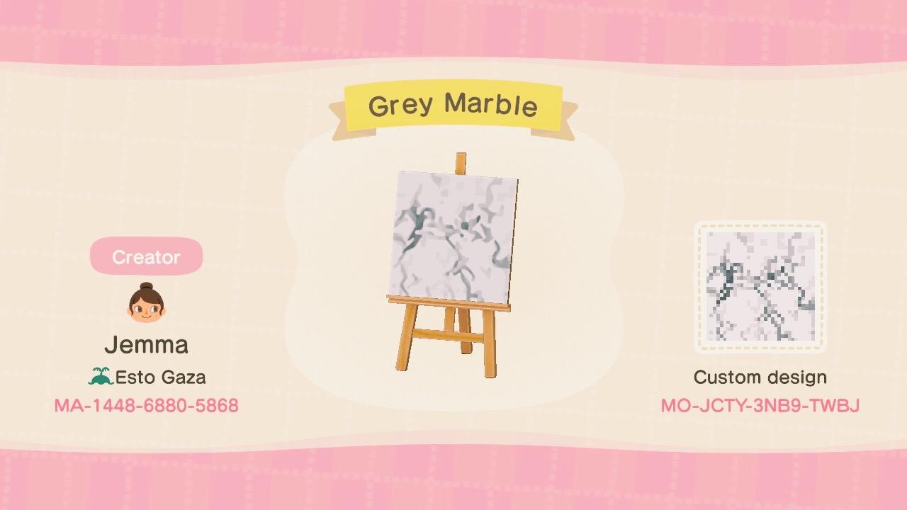 Animal Crossing Design Code: MO-JCTY-3NB9-TWBJ Grey + White Marble
