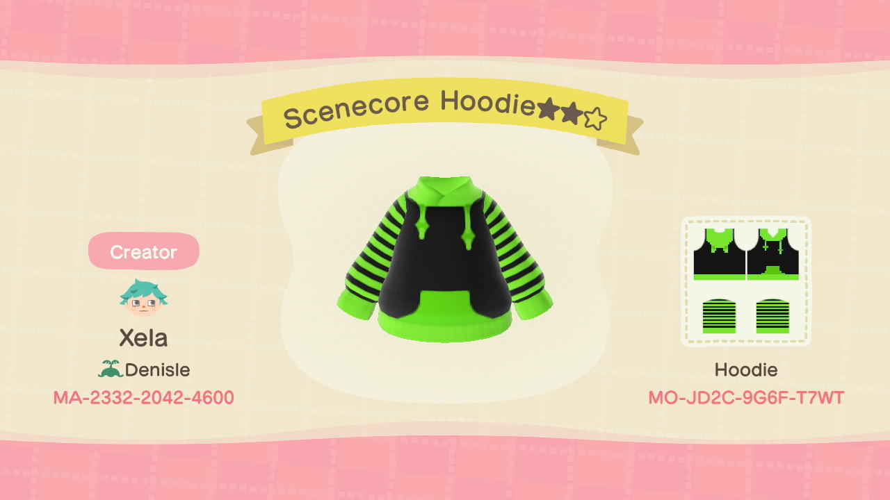 Animal Crossing Design Code: MO-JD2C-9G6F-T7WT Scenecore Hoodie