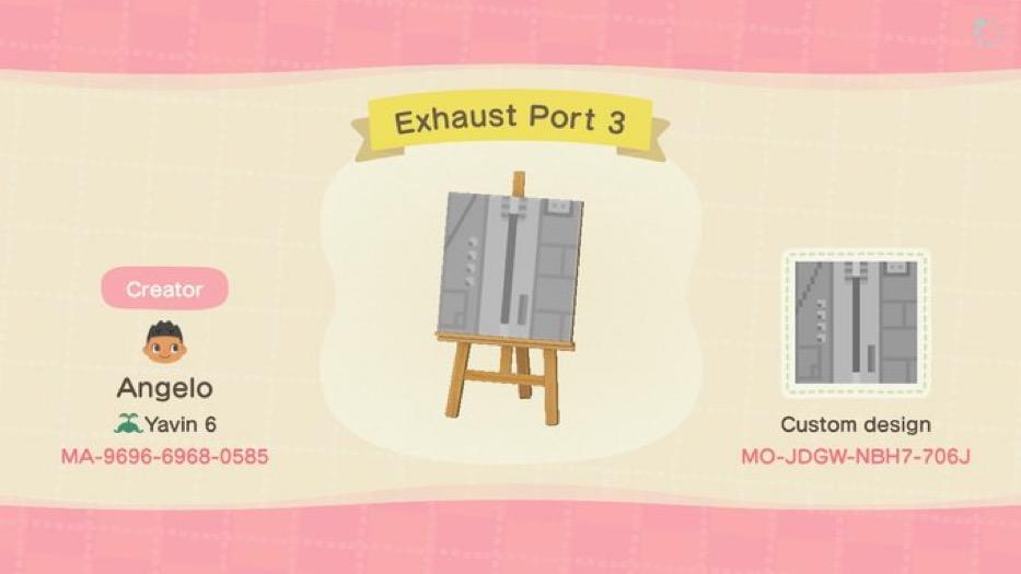 Animal Crossing Design Code: MO-JDGW-NBH7-706J Exhaust Port 3