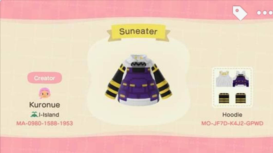 Animal Crossing Design Code: MO-JF7D-K4J2-GPWD Suneater