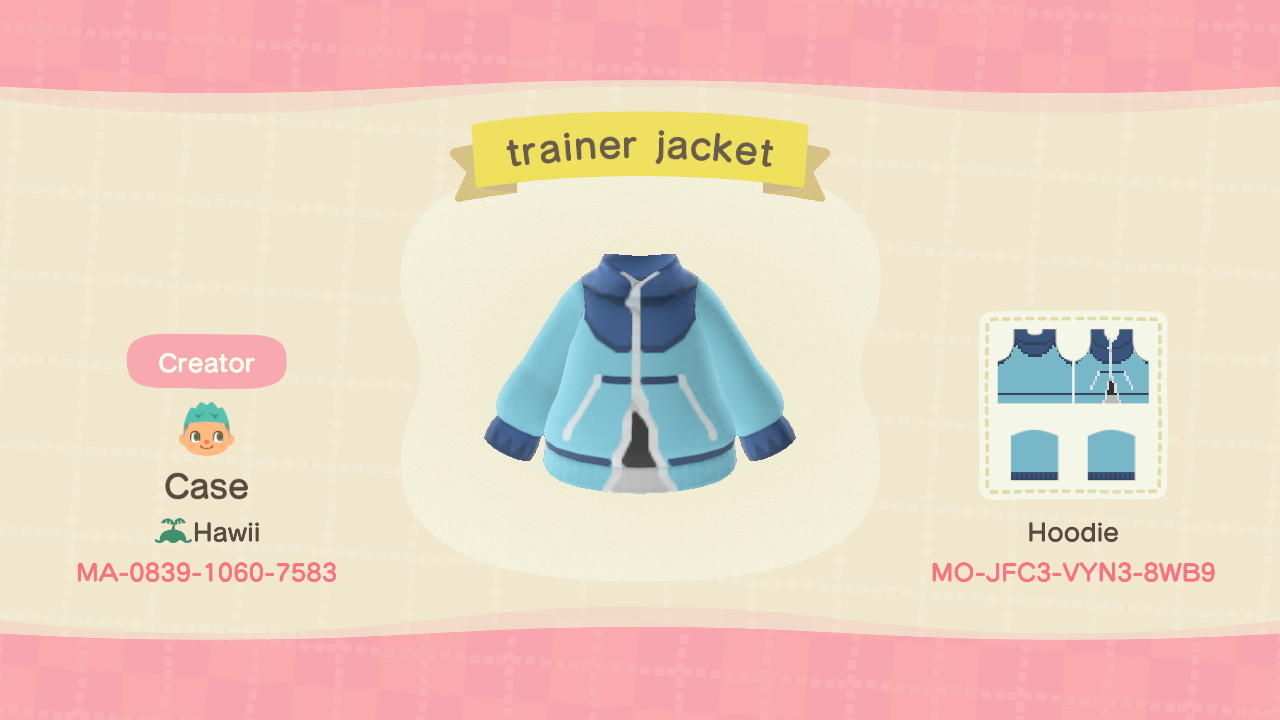 Animal Crossing Design Code: MO-JFC3-VYN3-8WB9 trainer jacket