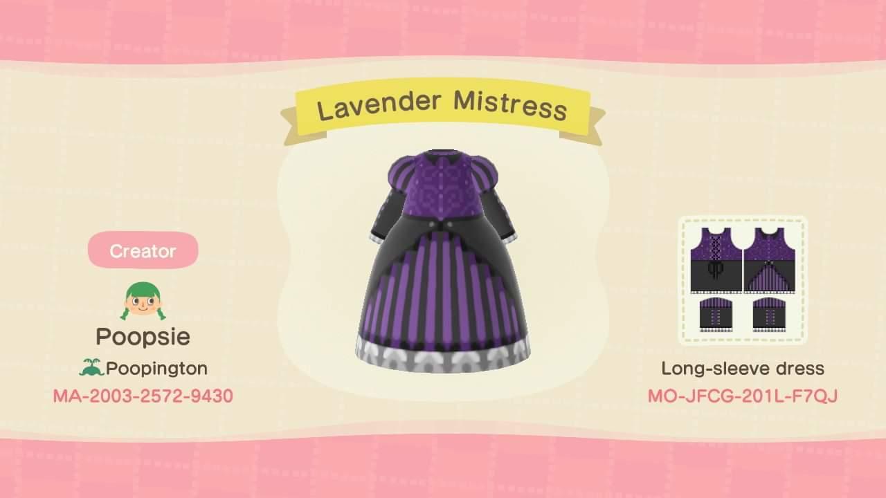 Animal Crossing Design Code: MO-JFCG-201L-F7QJ Lavender Mistress