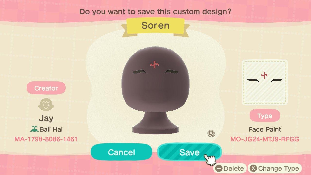 Animal Crossing Design Code: MO-JG24-MTJ9-RFGG Soren