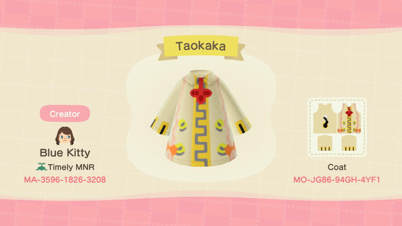 Animal Crossing Design Code: MO-JG86-94GH-4YF1 Taokaka