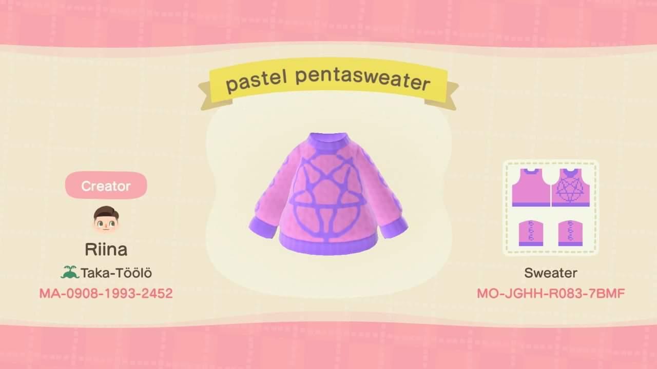 Animal Crossing Design Code: MO-JGHH-R083-7BMF pastel pentasweater
