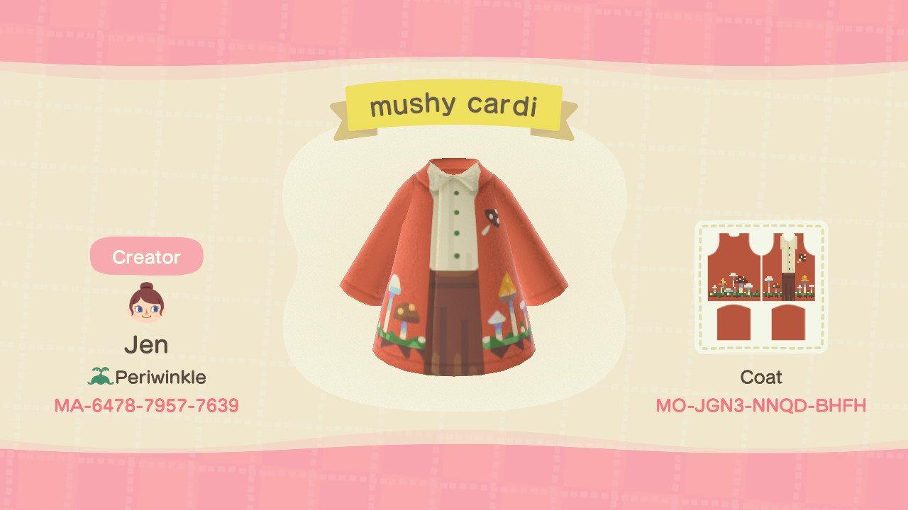Animal Crossing Design Code: MO-JGN3-NNQD-BHFH Mushy Cardi