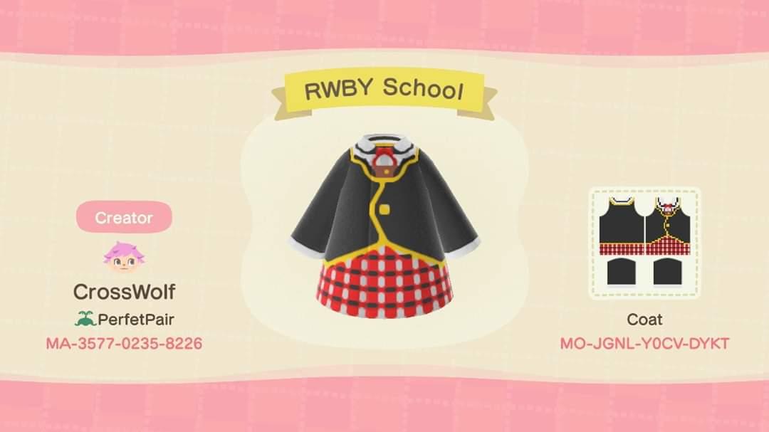 Animal Crossing Design Code: MO-JGNL-Y0CV-DYKT RWBY School