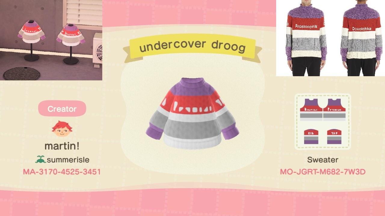 Animal Crossing Design Code: MO-JGRT-M682-7W3D UndercoverAW19 Droog