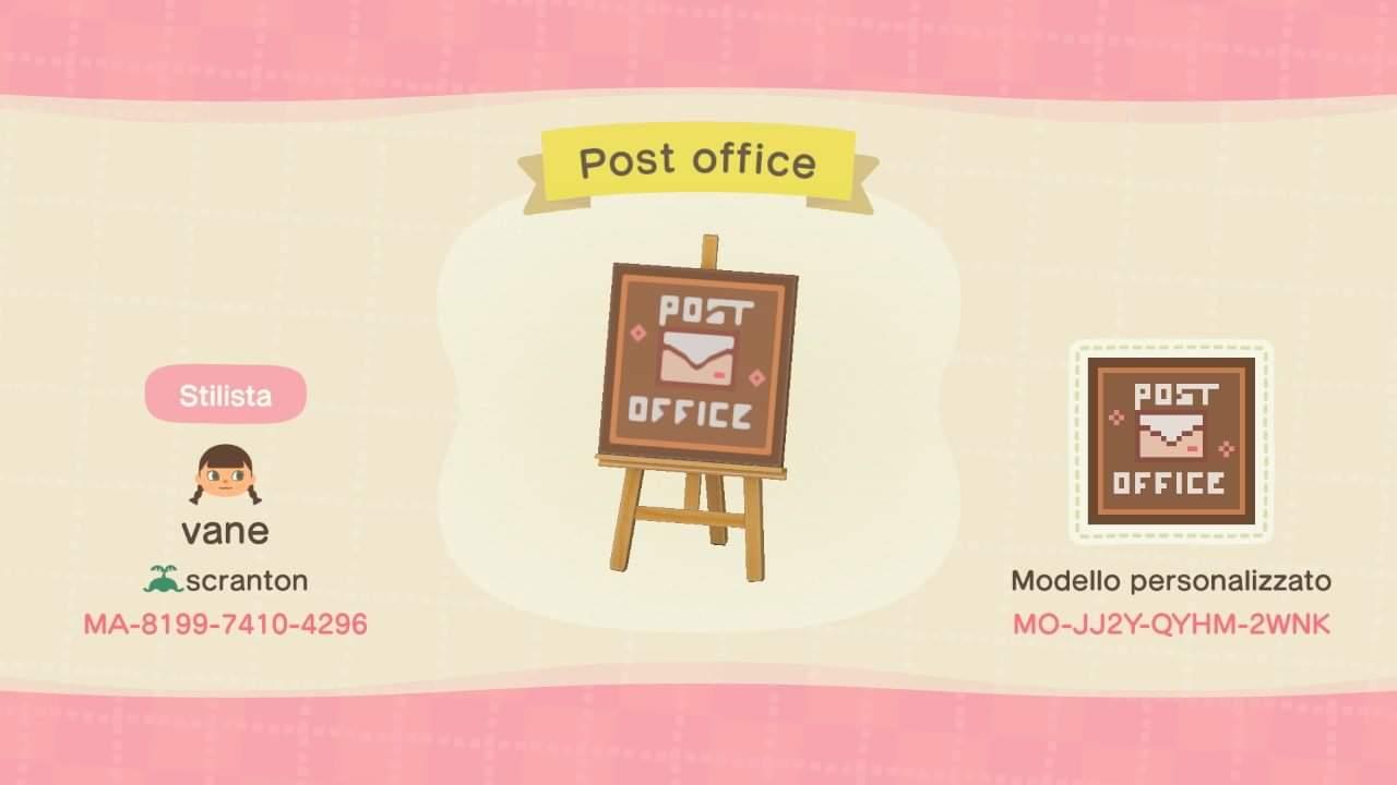 Animal Crossing Design Code: MO-JJ2Y-QYHM-2WNK Post Office
