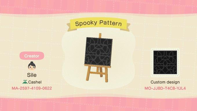 Animal Crossing Design Code: MO-JJ8D-T4C8-YJL4 Spooky Pattern