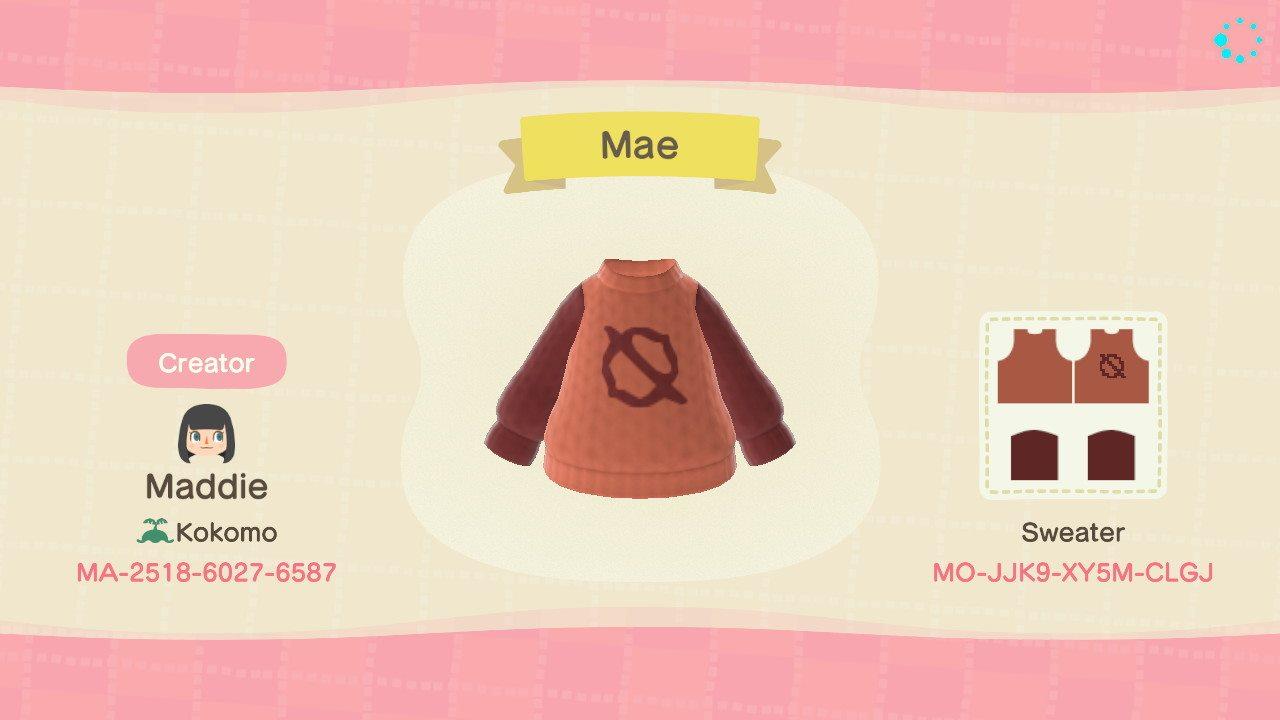 Animal Crossing Design Code: MO-JJK9-XY5M-CLGJ Mae