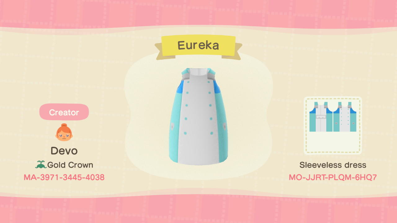 Animal Crossing Design Code: MO-JJRT-PLQM-6HQ7 Eureka