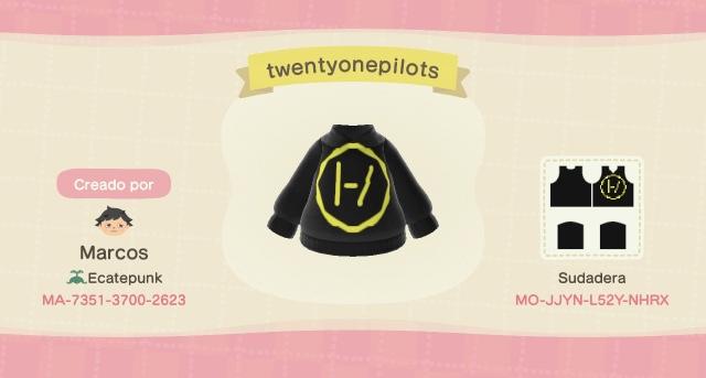 Animal Crossing Design Code: MO-JJYN-L52Y-NHRX twentyonepilots
