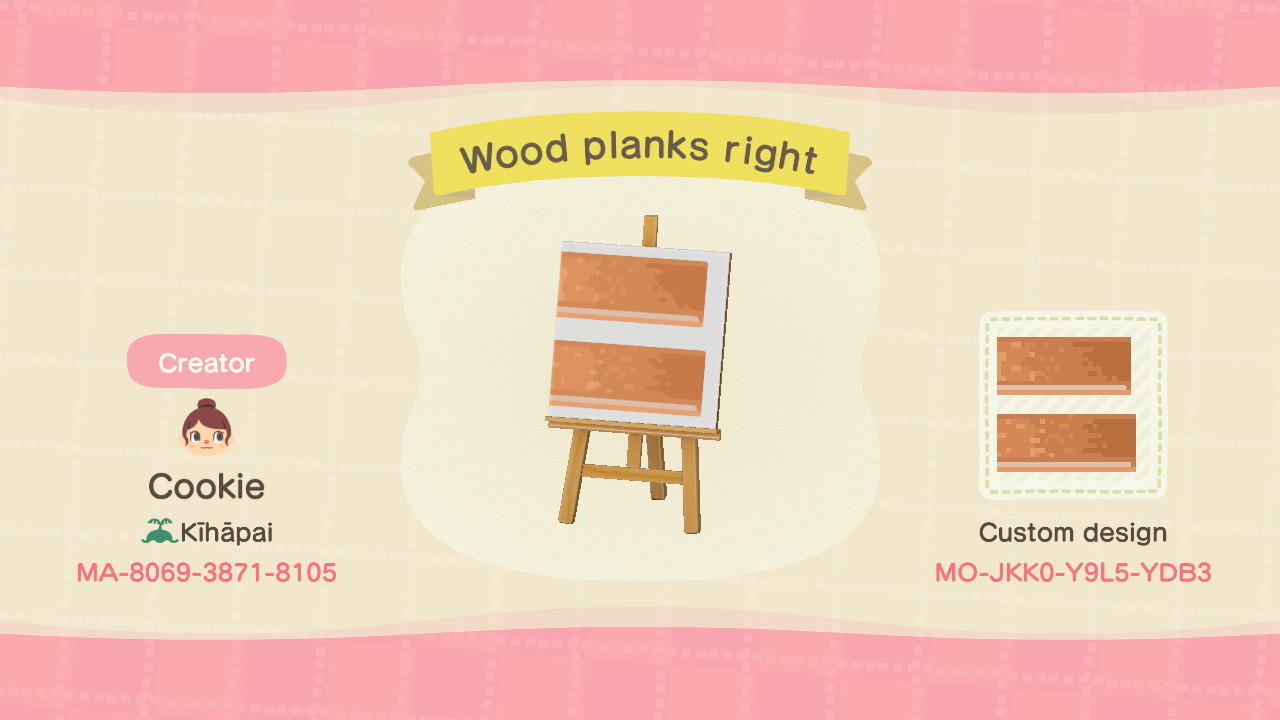 Animal Crossing Design Code: MO-JKK0-Y9L5-YDB3 Wood planks right
