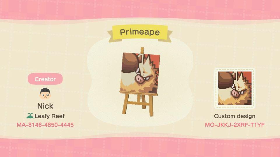Animal Crossing Design Code: MO-JKKJ-2XRF-T1YF Primeape